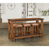 Sunset Trading Rustic City Counter Height Contemporary Wood Dining Table in Oak