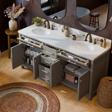 Caroline 72'' Grey Bathroom Vanity