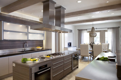 Example of a minimalist kitchen design in Los Angeles