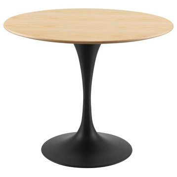 Lippa 36" Wood Dining Table, Black Natural