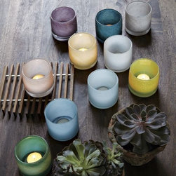 Colored Glass Tealight Holders | west elm - Products