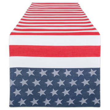 Stars and Stripes Jacquard Table Runner 14X72