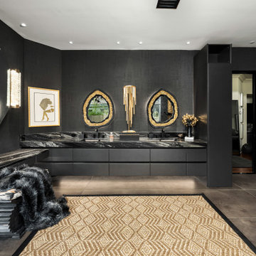 Versace-inspired primary bathroom suite