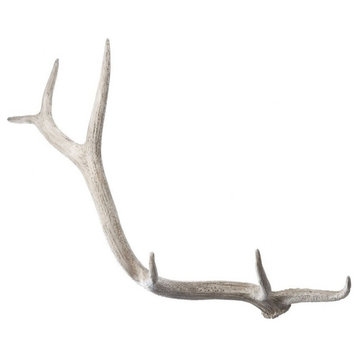 Decorative White Elk Antler Accessory made of Resin Size - 34 inches in Cream