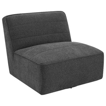 Coaster Cobie Upholstered Fabric Swivel Chair with Armless in Dark Charcoal