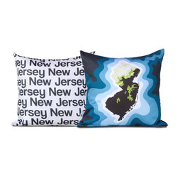 New Jersey map pillow, blue - Decorative Pillows