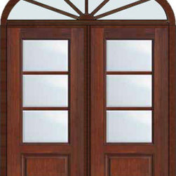 Prehung French Single Door 96 Wood Mahogany Full Lite 12 Lite - Patio Doors