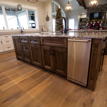 Custom White and Stained Kitchen