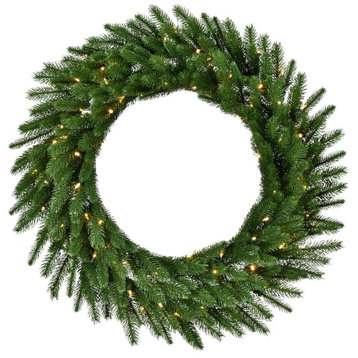 24-In. Green Fir Wreath, White Led