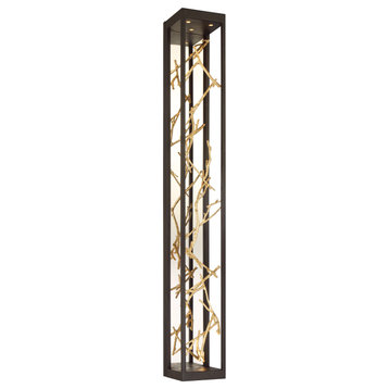 6 Light LED Wall Sconce, Bronze/Gold