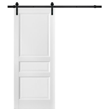 Barn Door Solid wood & Hardware | Lucia 31 Matte White, Sample of Color