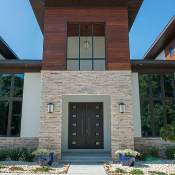 Stone and Ipe siding in Modern Home