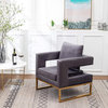 Gray, Upholstered Accent Arm Chair