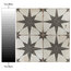 SomerTile 17.63"x17.63" Kings Star Ceramic Floor and Wall Tile, Case of 5, Nero