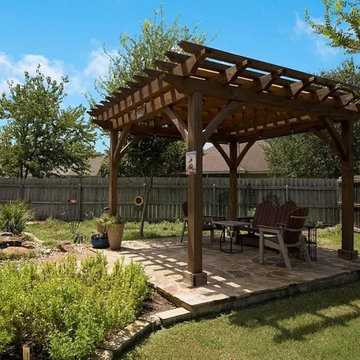 Backyard Pergola with private seating area