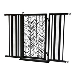 Fusion Gates - Fusion Gate with Chevron Trail Design, Black, 36"-52" - Dog Gates