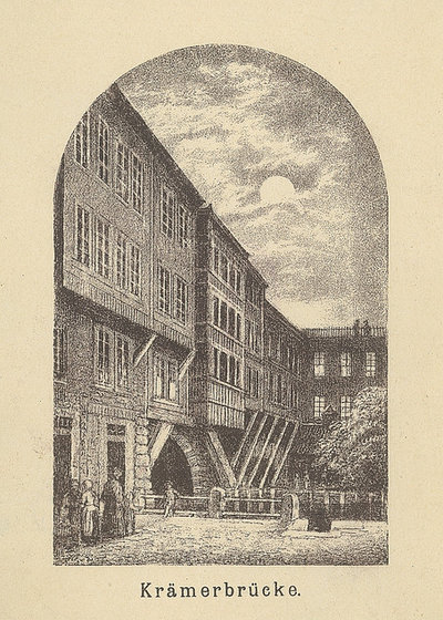 Krämerbrücke, Erfurt, 1870
