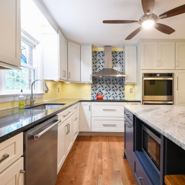 White and Blue Kitchen Design Richmond, VA