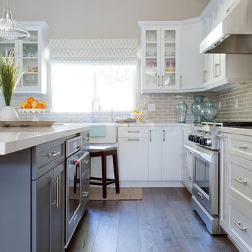 Transitional Open Concept Kitchen and Family Room