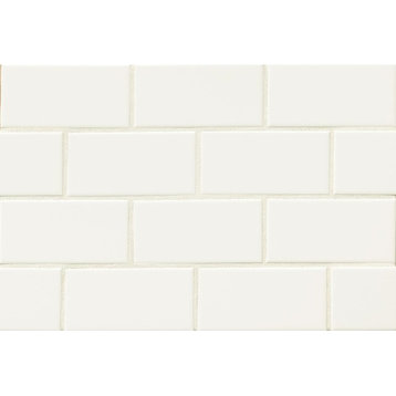 Traditions 3"x6" Gloss Subway Tile, Ice White