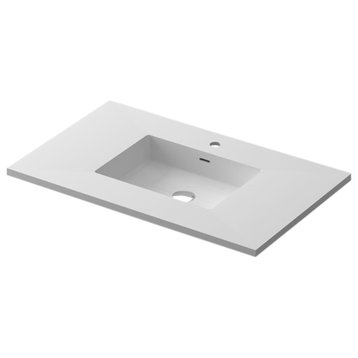 VIVA Stone 36" Matte White Solid Surface Countertop