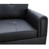Star Home Living 3PC Faux Leather Sectional w/ottoman (Black)