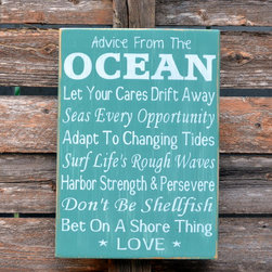 Beach Decor Advice From The Ocean Wood Sign - Novelty Signs