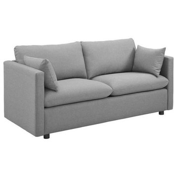 Melrose Upholstered Fabric Sofa, Light Gray