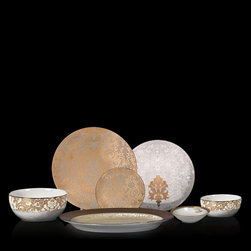 Enchante Gold Porcelain Dinner Set - Dinnerware Sets