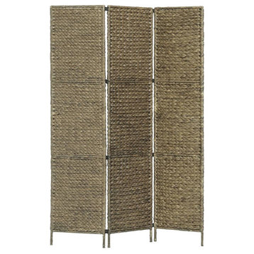 vidaXL Room Divider 3 Panel Privacy Screen for Living Room Brown Water Hyacinth