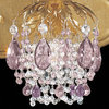 Rondelle 2-Light Wall Sconce in French Gold With Amethyst Vintage Crystal