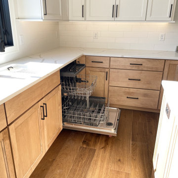 Ivory Painted and Maple Pecan Kitchen Design in Bettendorf, Iowa
