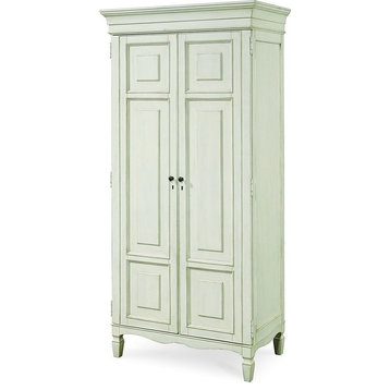 Country-Chic Maple Wood Tall Armoire Cabinet, White