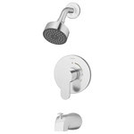 Symmons Industries - Identity Single Handle Tub and Shower Faucet Trim, 1.5 gpm, Chrome - The Symmons Identity Collection brings a timeless touch to modern décor. This Identity tub and shower trim kit is plated in an abrasion resistant finish and is designed to last a lifetime. This single handle trim kit includes a shower arm, low flow showerhead, diverter tub spout, escutcheon, and an ADA compliant lever handle. The single mode showerhead is WaterSense certified and has a low flow rate of 1.5 GPM, conserving water and saving you money on your water bill without affecting the shower's performance. Like all Symmons products, this Identity trim kit is backed by a limited lifetime consumer warranty and 10 year commercial warranty.