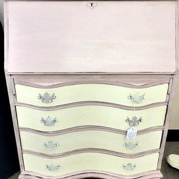 Antique Chalk Painted Secretary Desk