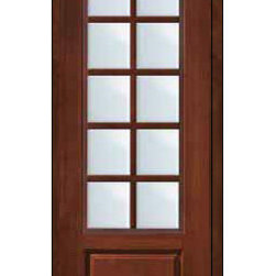 French Single Door 96 Fiberglass 3/4 Lite 10 Lite SDL Glass - Patio Doors