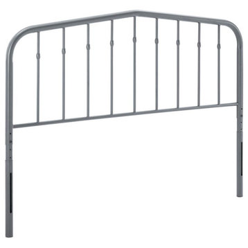 Modway Lennon Contemporary Modern King Metal Spindle Headboard in Gray