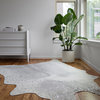 Gray, Silver Faux Cowhide Bryce Area Rug by Loloi II, 6'2"x8'