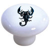 Black Scorpion Ceramic Cabinet Drawer Knob