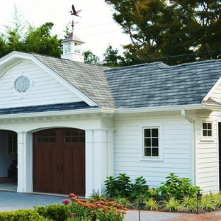Traditional detached two-car garage in New York.