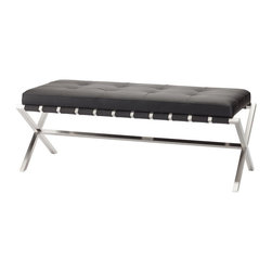 Nuevo - Small / Black & Stainless Steel - Upholstered Benches