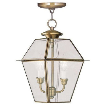 Westover Outdoor Chain-Hang Light, Antique Brass