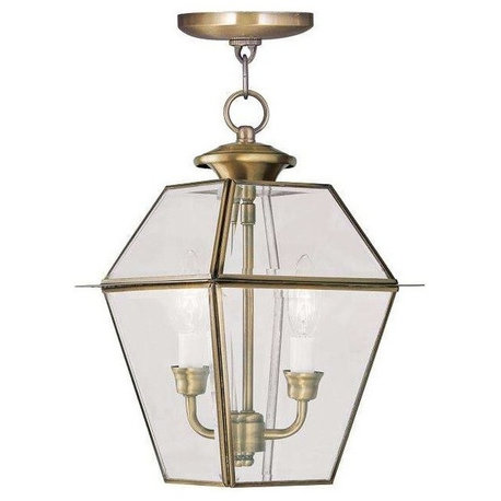 Westover Outdoor Chain-Hang Light, Antique Brass