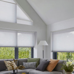 Duotone Bright White Electric Duette&reg; Blinds - Window Blinds
