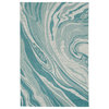 Kaleen Soleri Slr07-91 Organic and Abstract Rug, Teal, White, 5'3"x7'6"