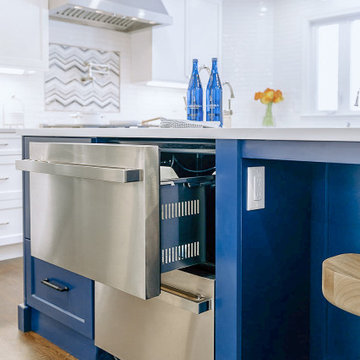 Double under cabinet refrigerator for beverages and hosting