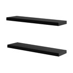 Floating Shelves Wall Mounted Shelf Set of 2, Black, 24