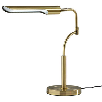 Zane LED Desk Lamp w. Smart Switch- Antique Brass