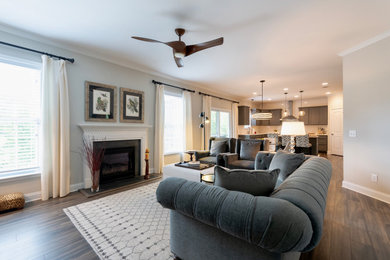 Family room - mid-sized eclectic family room idea in Raleigh