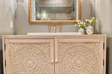 Inspiration for a french country powder room remodel in Salt Lake City